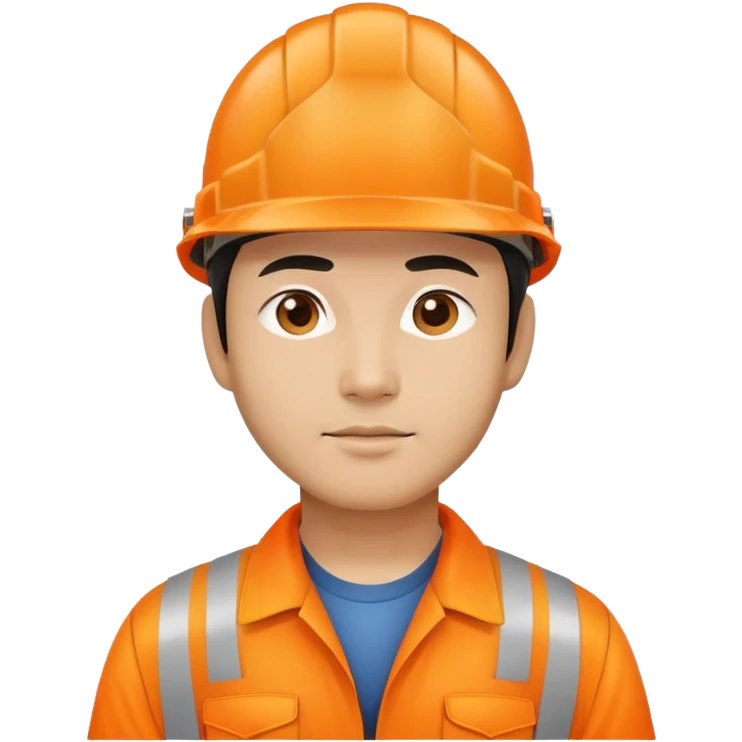 Man of Chinese appearance wearing an orange safety helmet emoji