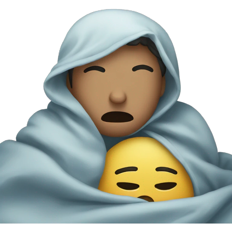 feeling sick while stuffed in a blanket emoji