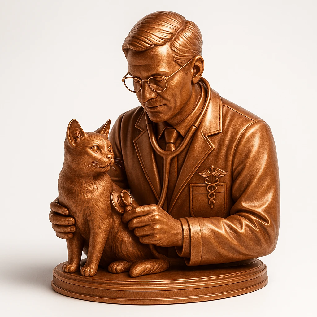 veterinarian examining a cat emoji