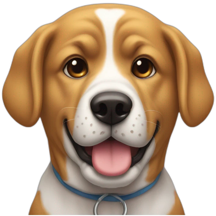 un chien sur un blod emoji