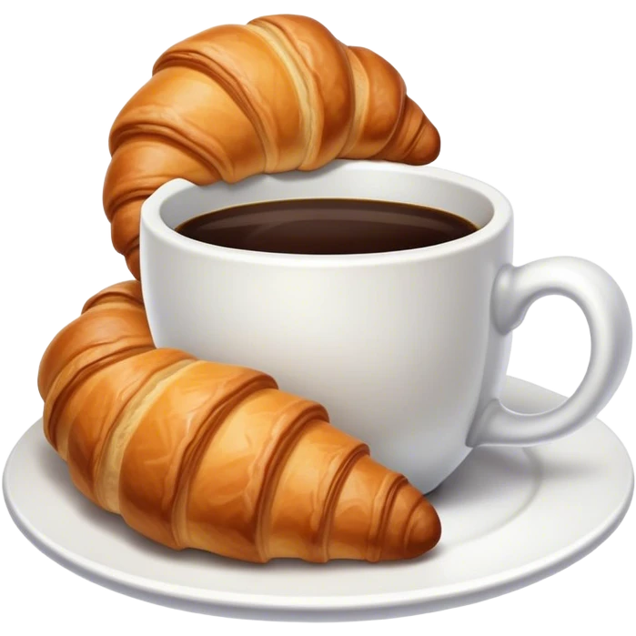croissant with coffee emoji