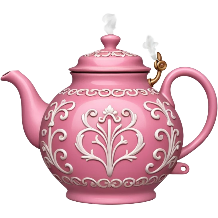 Pink steaming tea pot emoji