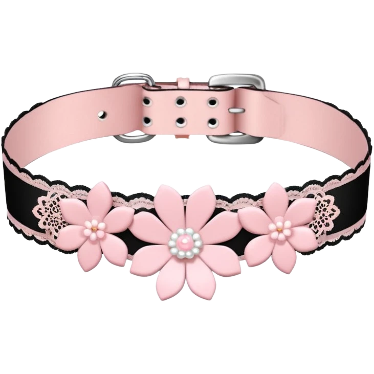 Pastel pink Lolita Sakura flower choker emoji