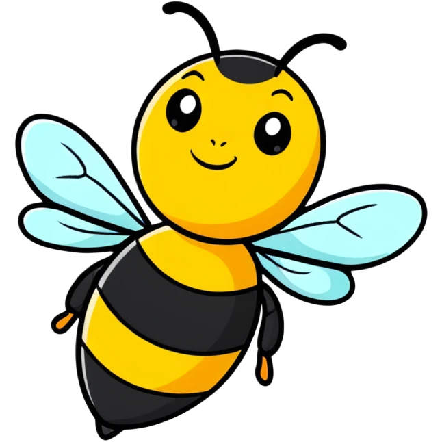cartoon sticker style bee emoji