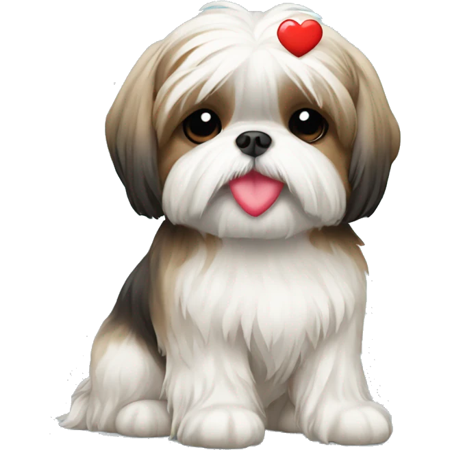 shih tzu with heart emoji