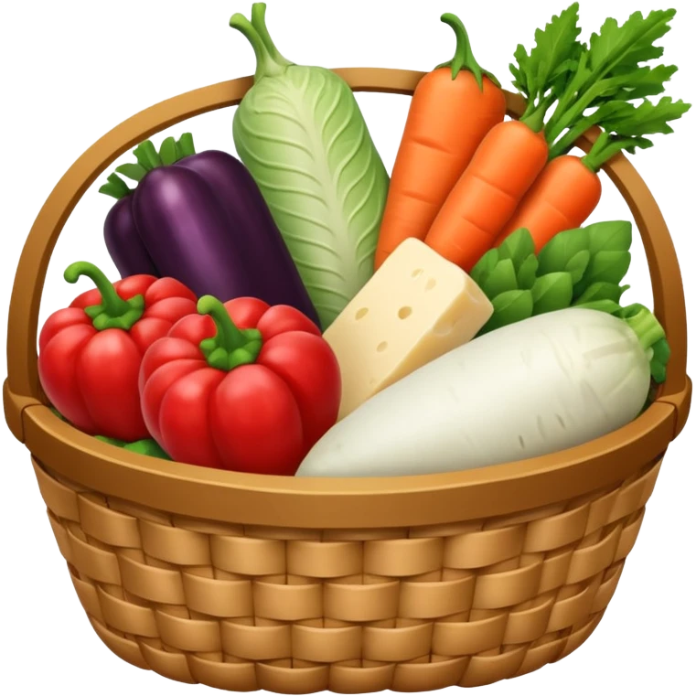 generate an image for groccary products basket ixcluding vegetables, fruits & dairy products emoji