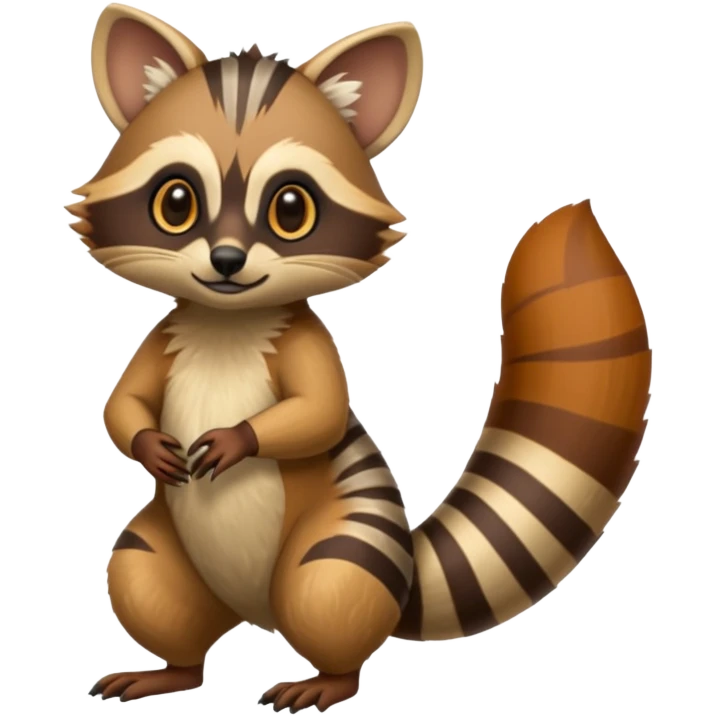 Genet-Numbat-Cacomistl-Tamarin-Tanuki-fusion-hybrid (full body) emoji