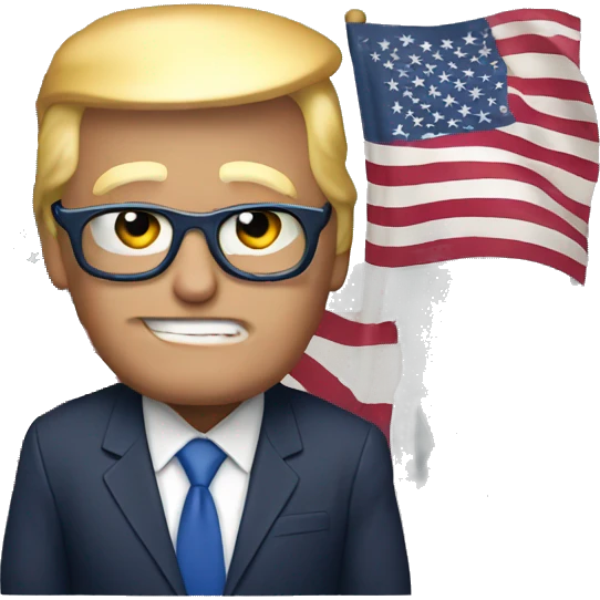 Donald Trump with an American flag emoji