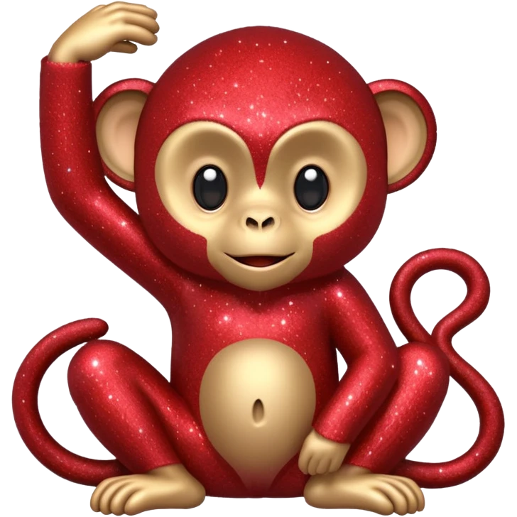 red glitter monkey emoji