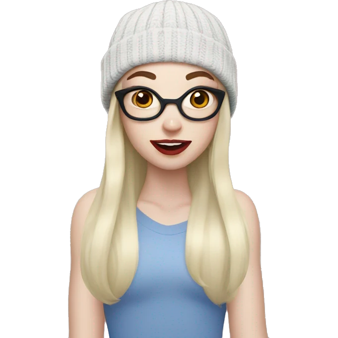 pale skin gurl wearing a spiderman beanie emoji
