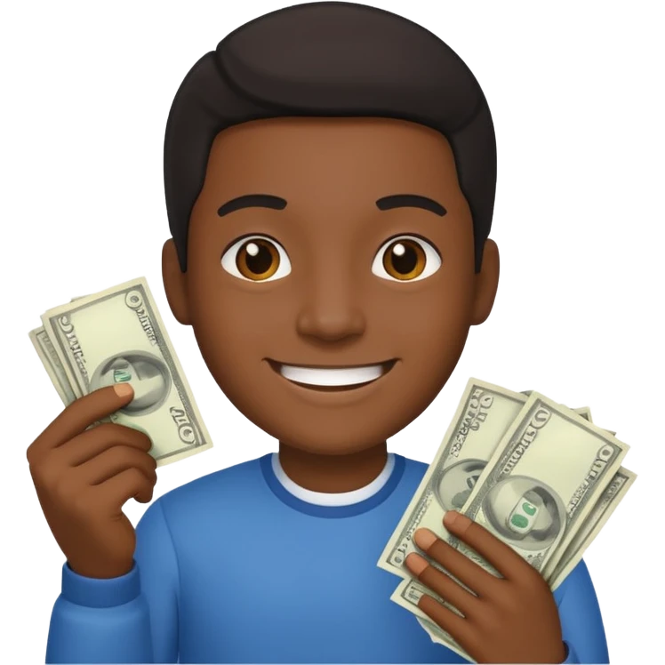 Nigger holding cash emoji