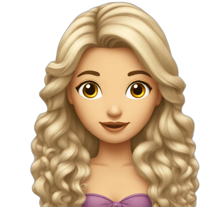 Belle fille avec des long cheveux emoji