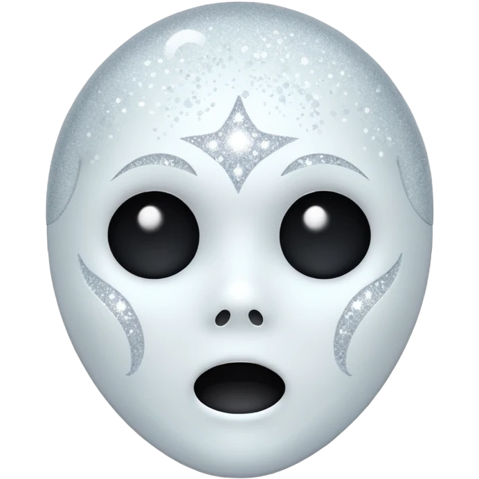 white Ghost face glitter  emoji