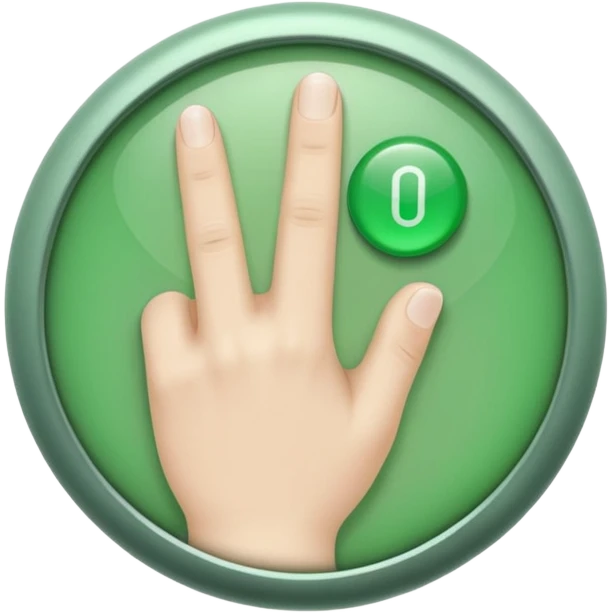 Green Button Being Pushed Down By A Finger emoji