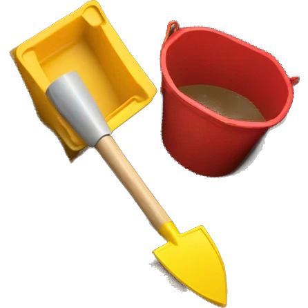 Spade and bucket in a sandbox  emoji