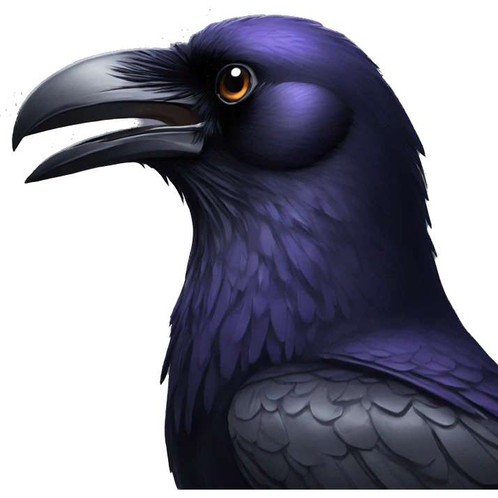 Raven open beak emoji