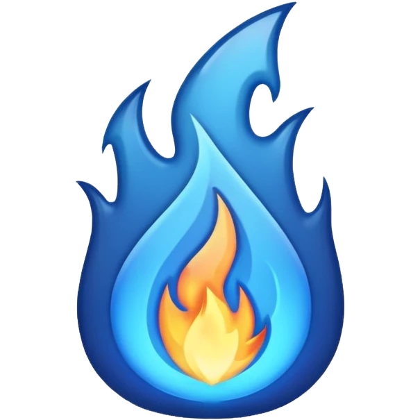 Make a classic blue fire emogi emoji