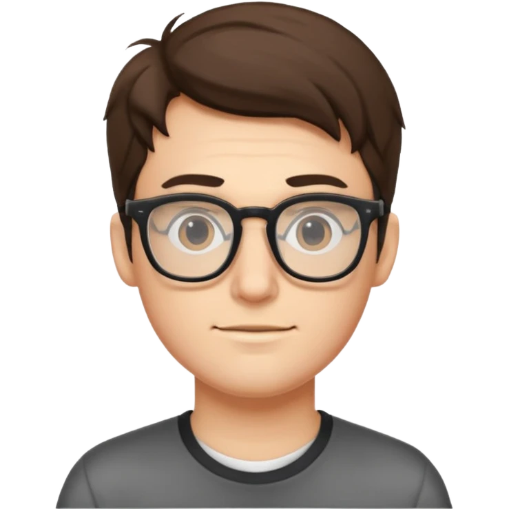 a geeky guy with glasses programming emoji