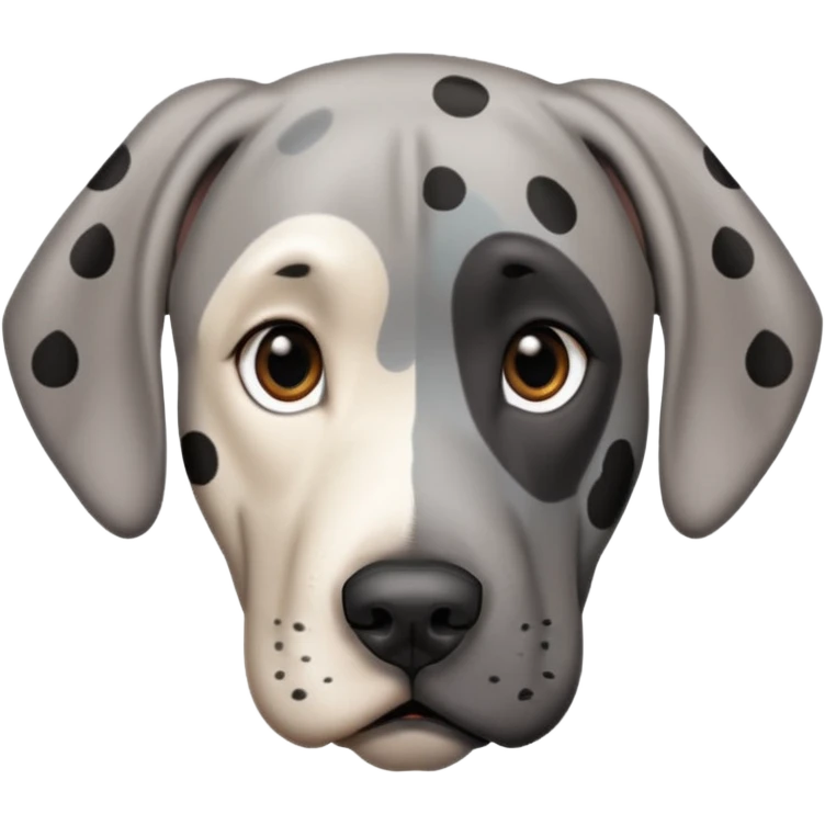 Gray Great Dane with black spots  emoji