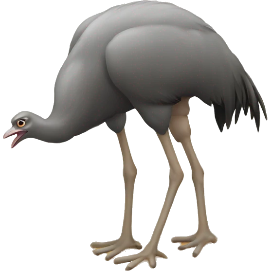 Ostrich with head under sand emoji