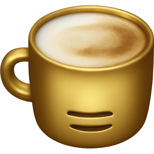 vintage Metallic Gold mug of coffe emoji
