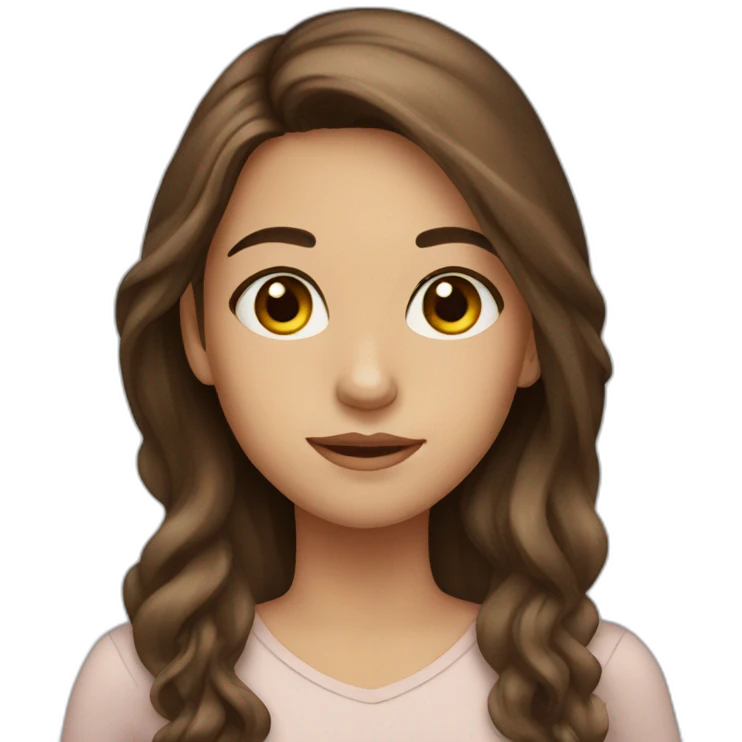 girl with brown eyes and long brown hair emoji