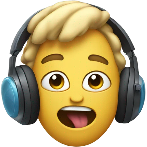 The fart emoji with headphones  emoji