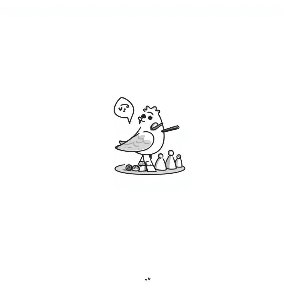playful dove with a chat bubble, game-like setting emoji