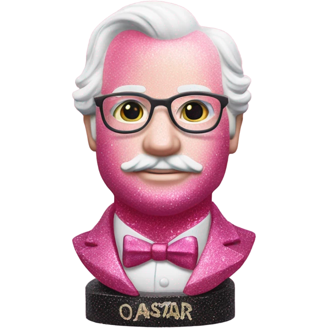 Pink ombre John Adams statue with gator and glitter  emoji