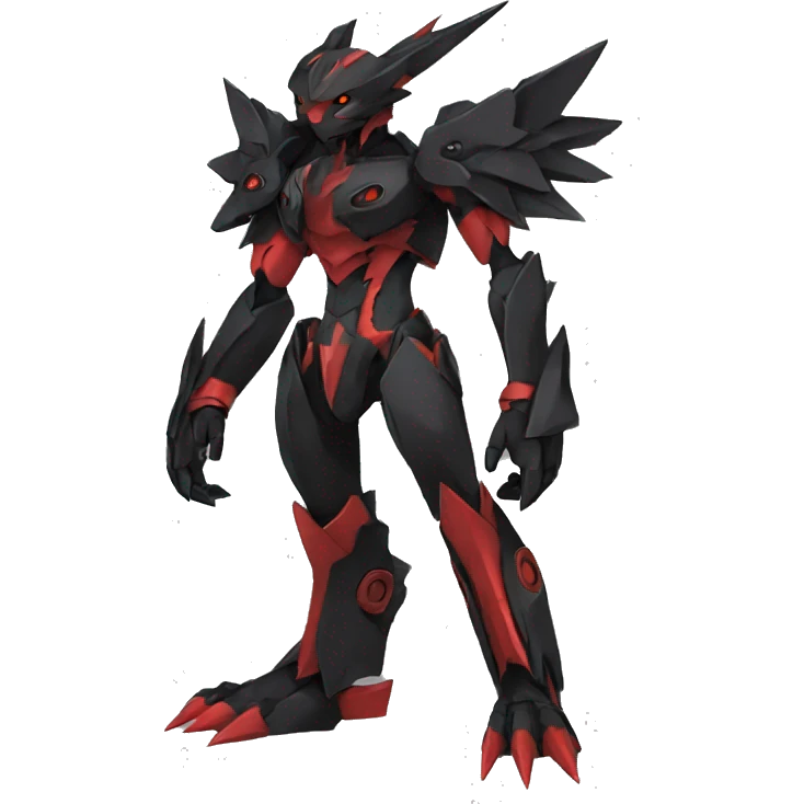  Cool Edgy Black Red Digimon-Fakemon full body emoji