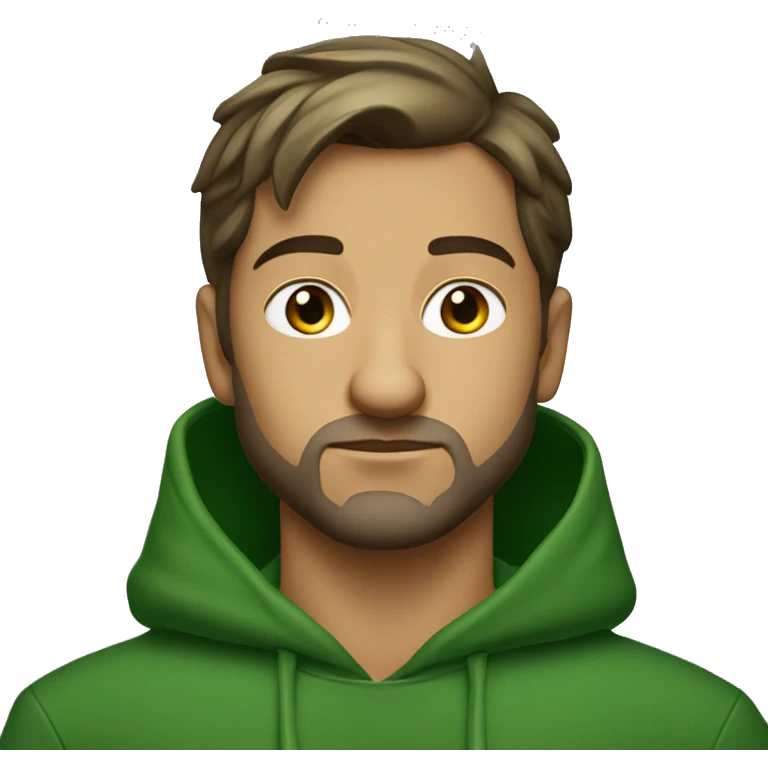 robin hood in green hoodie dark face "no beard" "no mustache" emoji