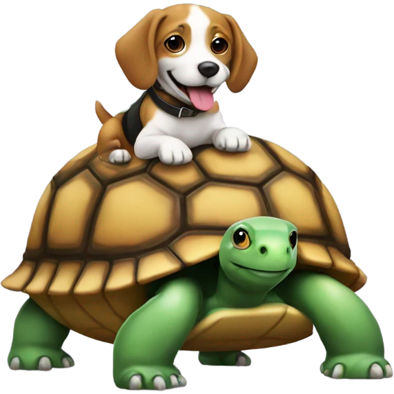 Dog riding a turtle  emoji