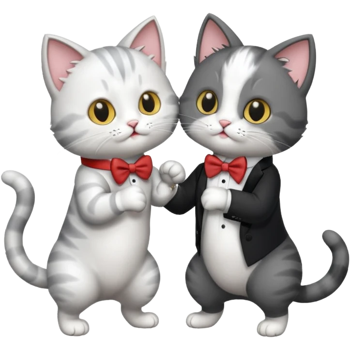 Two cats boxing emoji