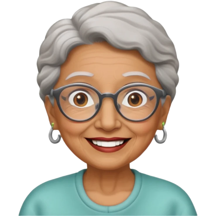 ABUELITA CON GAFAS SONRIENDO emoji