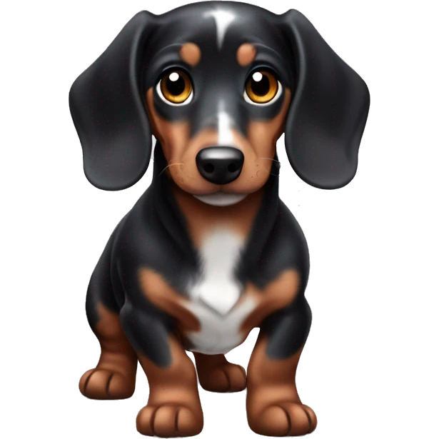 Black merle mini dachshund  emoji