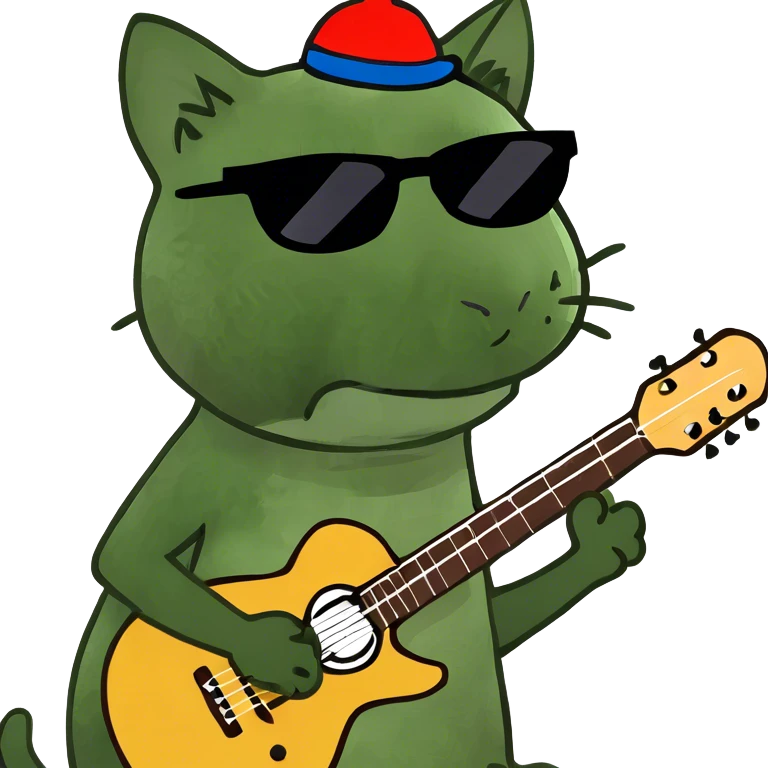 Cat Play guitar emoji