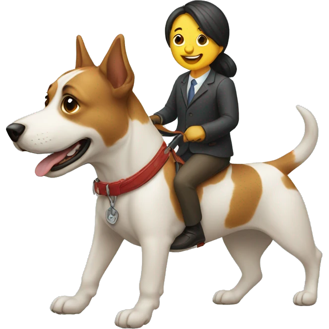 dog with a people riding it emoji