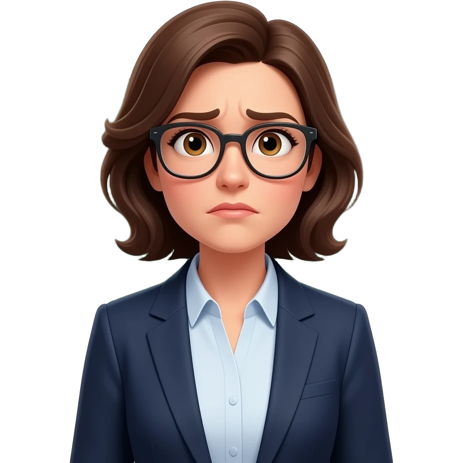 A photorealistic portrait of a female teacher in her 30s wearing glasses, standing in a school classroom. She has a skeptical look, looking up at the viewer with raised eyebrows. Next to her, a large blackboard has the text 'Who is Hasbulla?' written in messy chalk. Soft overhead classroom emoji