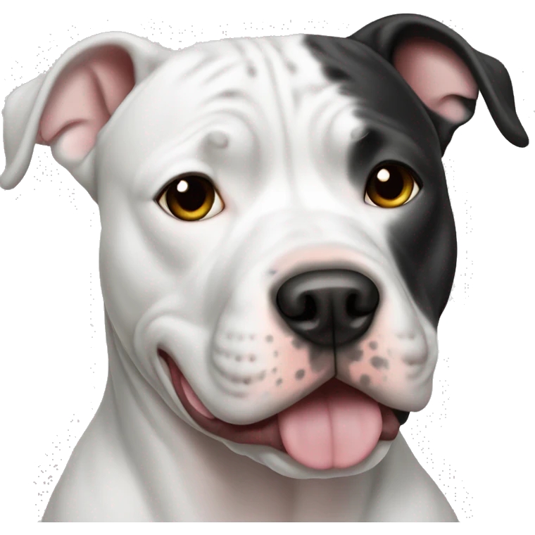 White with black spot pitbull dog emoji