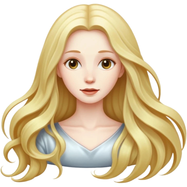 female with very long hair emoji