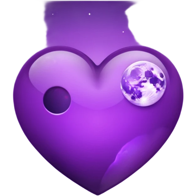 dark purple heart with a purple Moon emoji