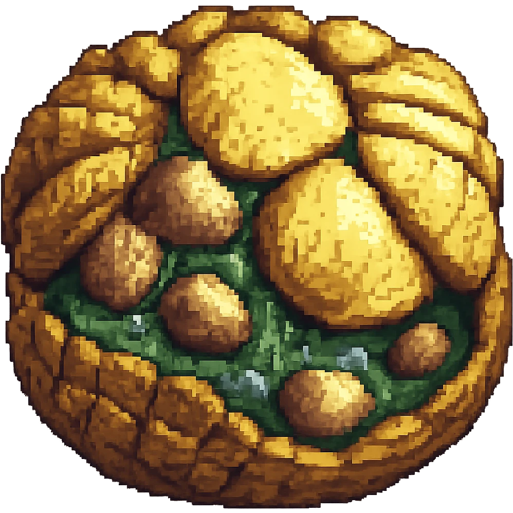 Add more crust details to the crusty clam in pixel art style, keep the pixel art style, no background. emoji