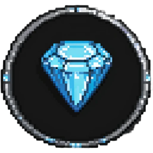 YouTube diamond play button award badge in pixel art style emoji