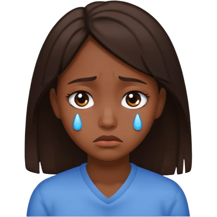 Niña triste morenita  emoji