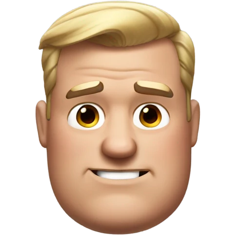 Fat Realistic Mr incredible head with haircut and straight face and is so fat that he clears out the whole screen and it needs to be 144 pixels  emoji