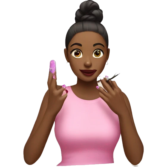 Girl doing her nails at the salon  emoji