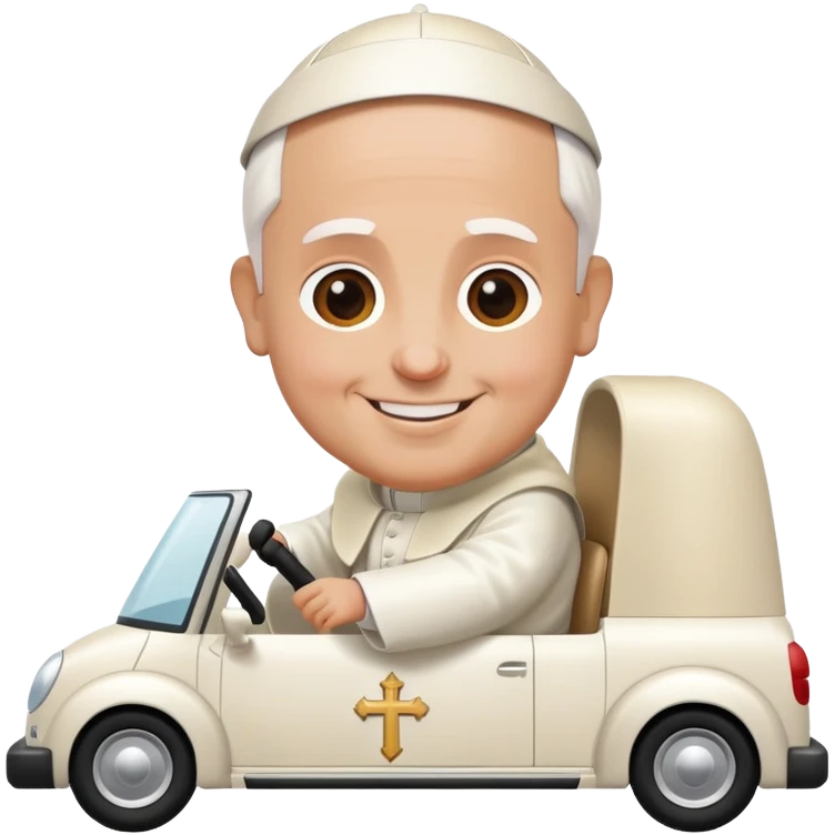 Pope riding in popemobile emoji