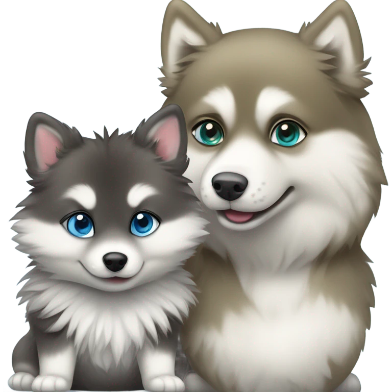 Pomsky with a turtle emoji