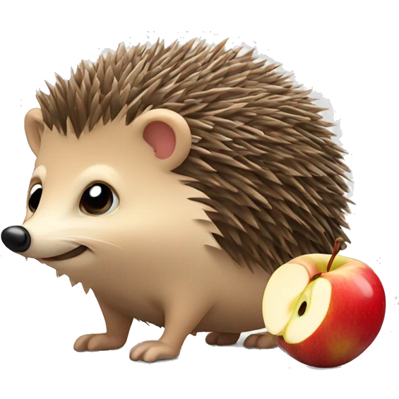 hedgehog with an apple emoji