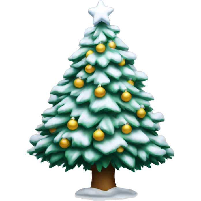 A snowy Christmas tree  emoji